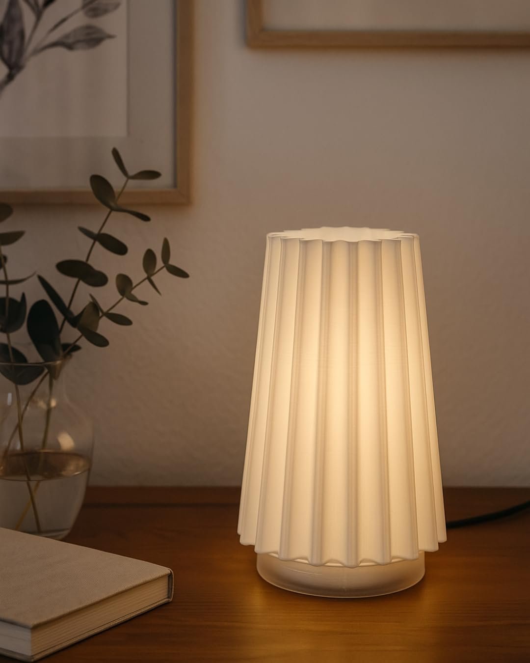 Table Lamp for Living Room Decoration, Bedroom, Study, Office, and Gifting | Handcrafted Wave Ambient Night Lamp with On/Off Switch, Without Bulb | Bedside Lamp (Home Decor Items)