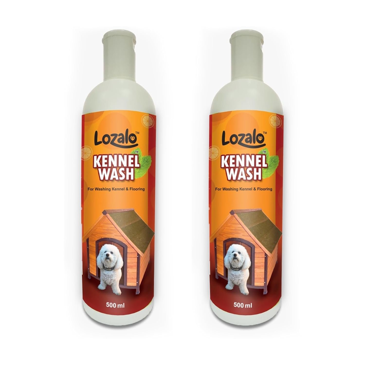 Lozalo Kennel Wash Liquid 2x500ml for Washing Dog Kennel & Flooring, Pet Shops, Veterinary Clinics & Grooming Salons (Red)
