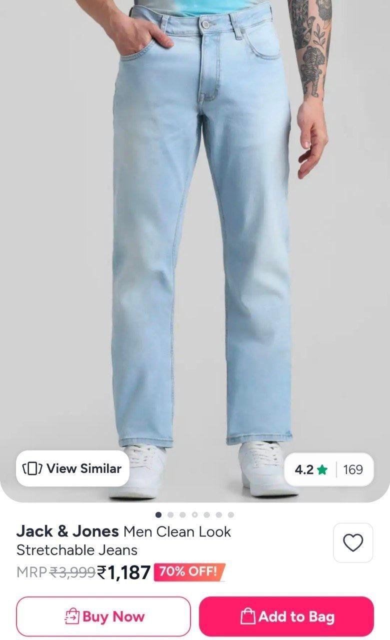 Buy Jack & Jones Men Clean Look Stretchable Jeans -  - Apparel for Men