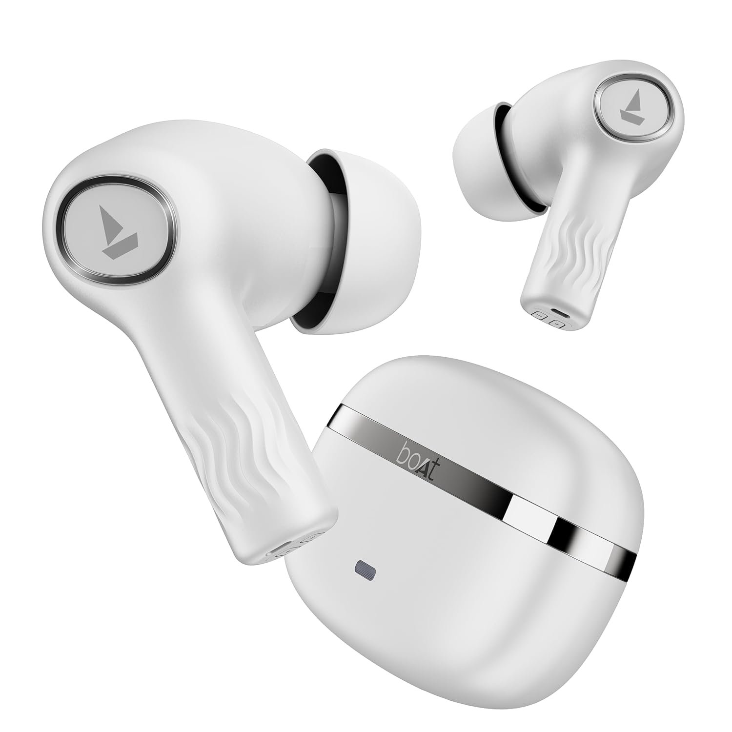 boAt Nirvana Ion, 120HRS Battery, Crystal Bionic Sound w/Dual EQ Modes, 4Mics ENx, App Support, Low Latency, IPX4, v.5.2 Bluetooth Earbuds, TWS Ear Buds Wireless Earphones with mic (Ivory White)