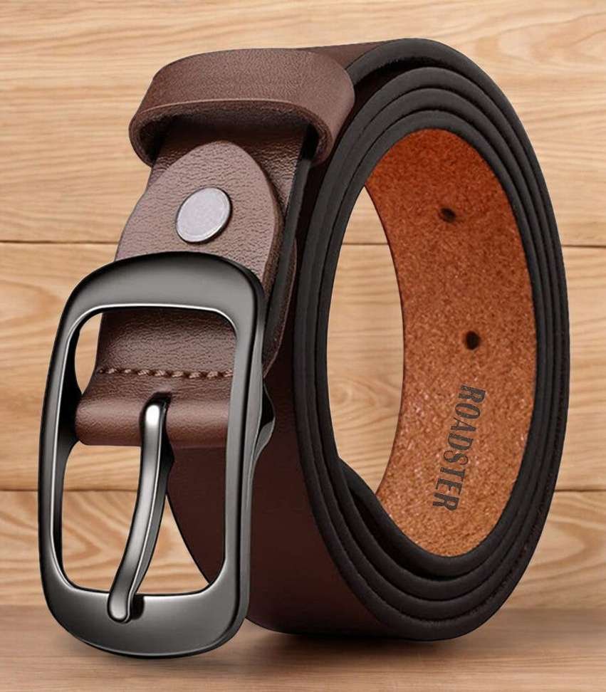 roadster men casual evening formal party brown genuine leather belt