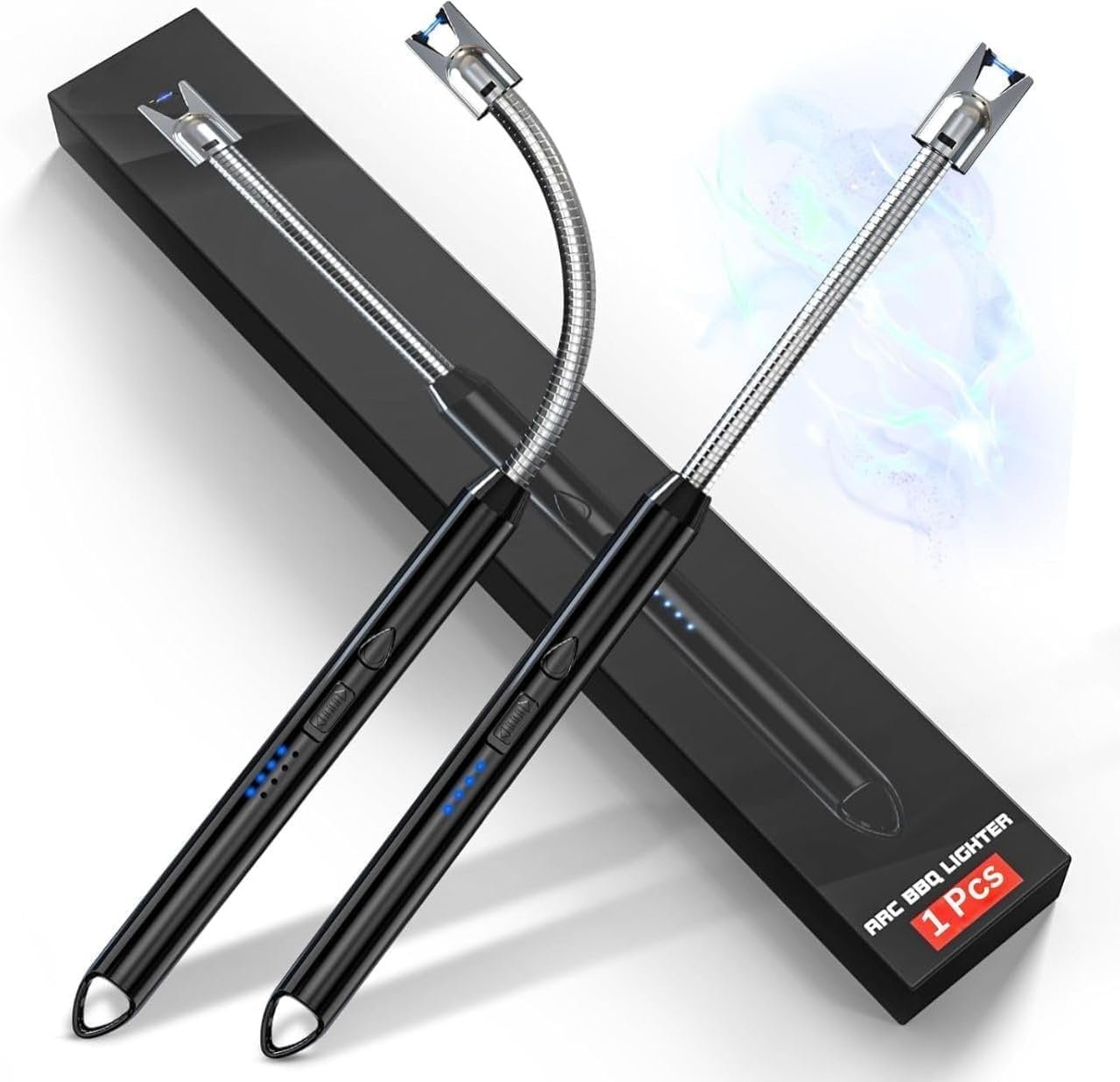 RORIAN Gas Lighter for Kitchen Use | C-Type Rechargeable Electric Lighter Stove & Candle Lighter with USB Charging Port | 1 Year Warranty | 400 Uses in Single Charge (Pack of 1)