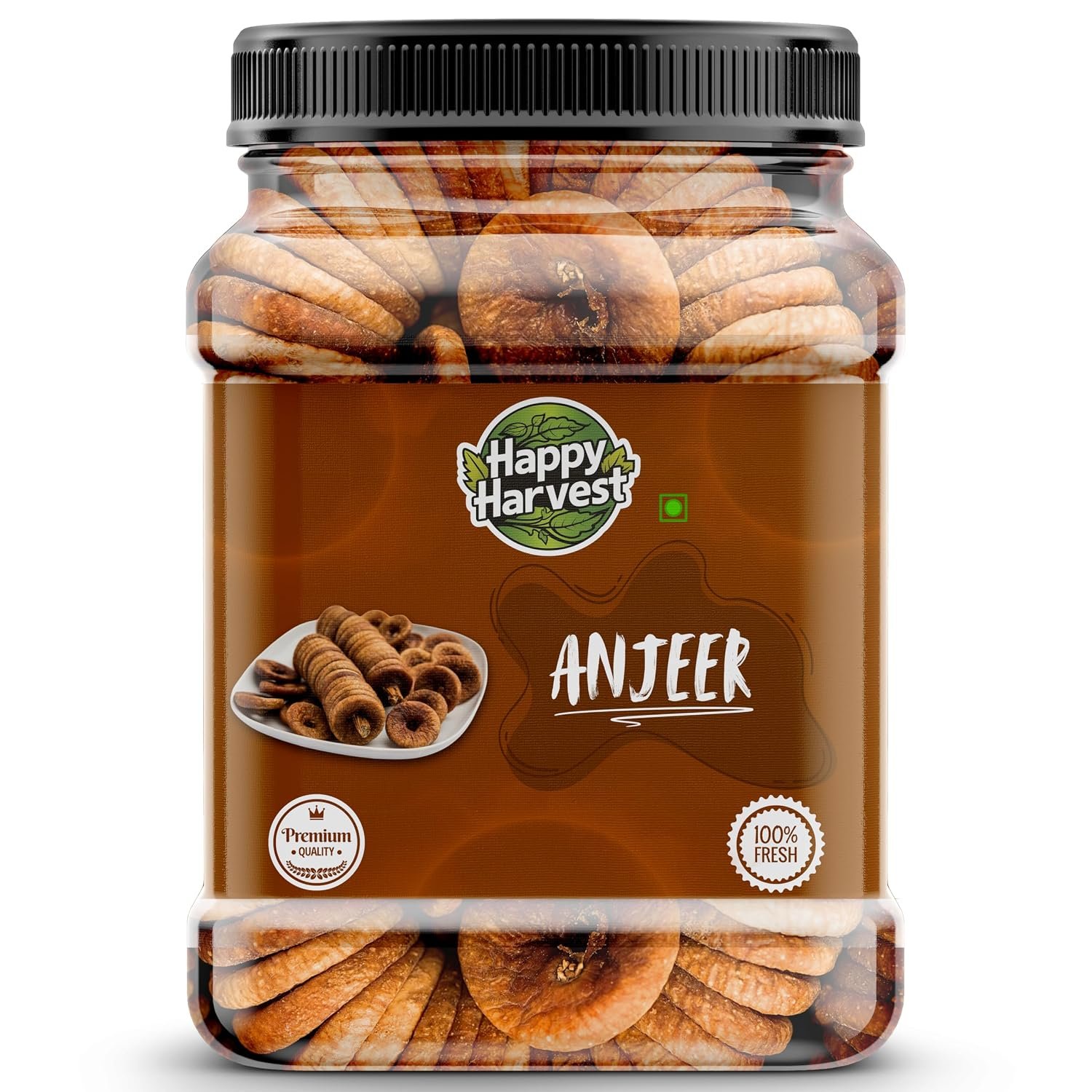Happy harvest Dried Afghani Anjeer | Rich Source of Fibre, Calcium & Iron | Low in calories and Fat Free | High in Minerals & Vitamins | Nutritious and Delicious Snacks | Premium Dried Figs (1