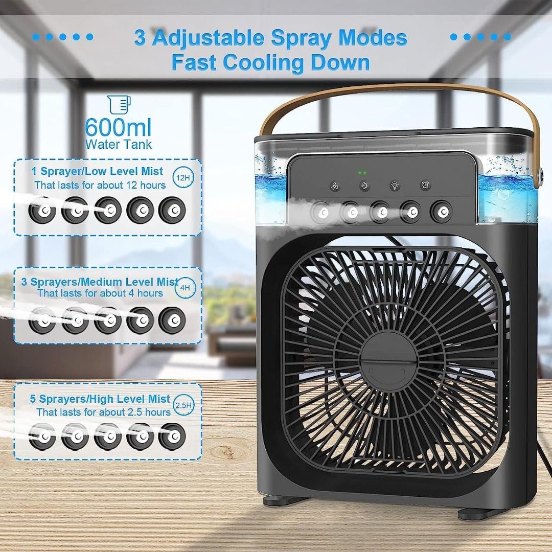 Drumstone (𝟏𝟓 𝐘𝐞𝐚𝐫𝐬 𝐰𝐚𝐫𝐫𝐚𝐧𝐭𝐲) Portable USB Air Conditioner Fan Mini AC Cooler with 3 Speeds, Personal Desk Fan for Room, Office & Bedroom Use