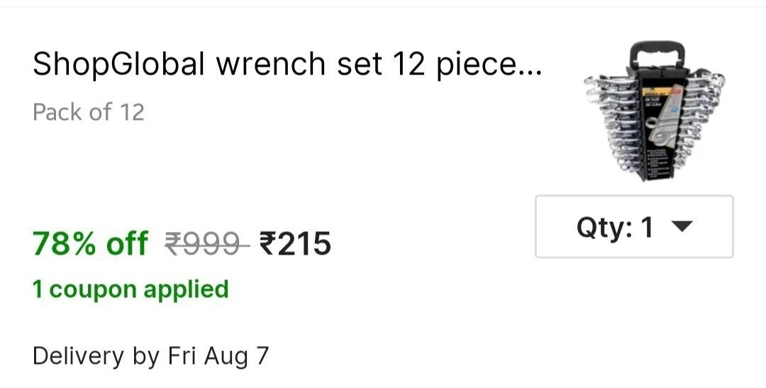 ShopGlobal wrench set 12 piece 12 pc combination wrench set Double Sided Combination Wrench Price in India - Buy ShopGlobal wrench set 12 piece 12 pc combination wrench set Double Sided Combination Wr