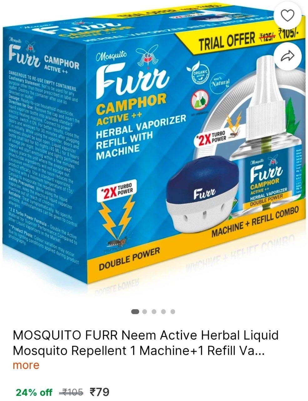 MOSQUITO FURR Neem Active Herbal Liquid Mosquito Repellent 1 Machine+1 Refill Vaporiser Combo Mosquito Vaporiser Refill Price in India - Buy MOSQUITO FURR Neem Active Herbal Liquid Mosquito Repellent 
