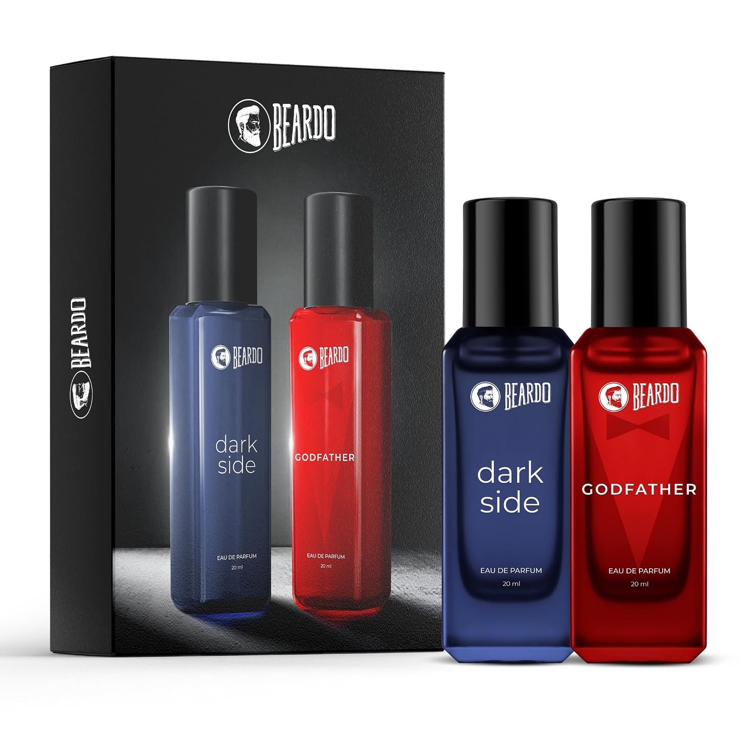Beardo Darkside & Godfather Perfume for Men, 20ml x 2 | Godfather EDP with Aromatic, Spicy Perfume for Men Long Lasting Perfume for Date night fragrance | Fresh, Woody Premium Darkside fragrance |