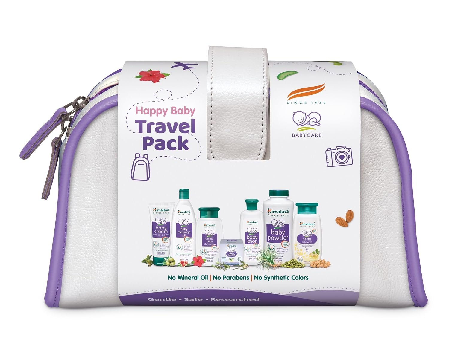 Himalaya Baby Gift Pack (7 items) with FREE Maternity Travel Pouch| No.1 Doctor Prescribed | Gentle, Safe & Researched for baby's skin & hair