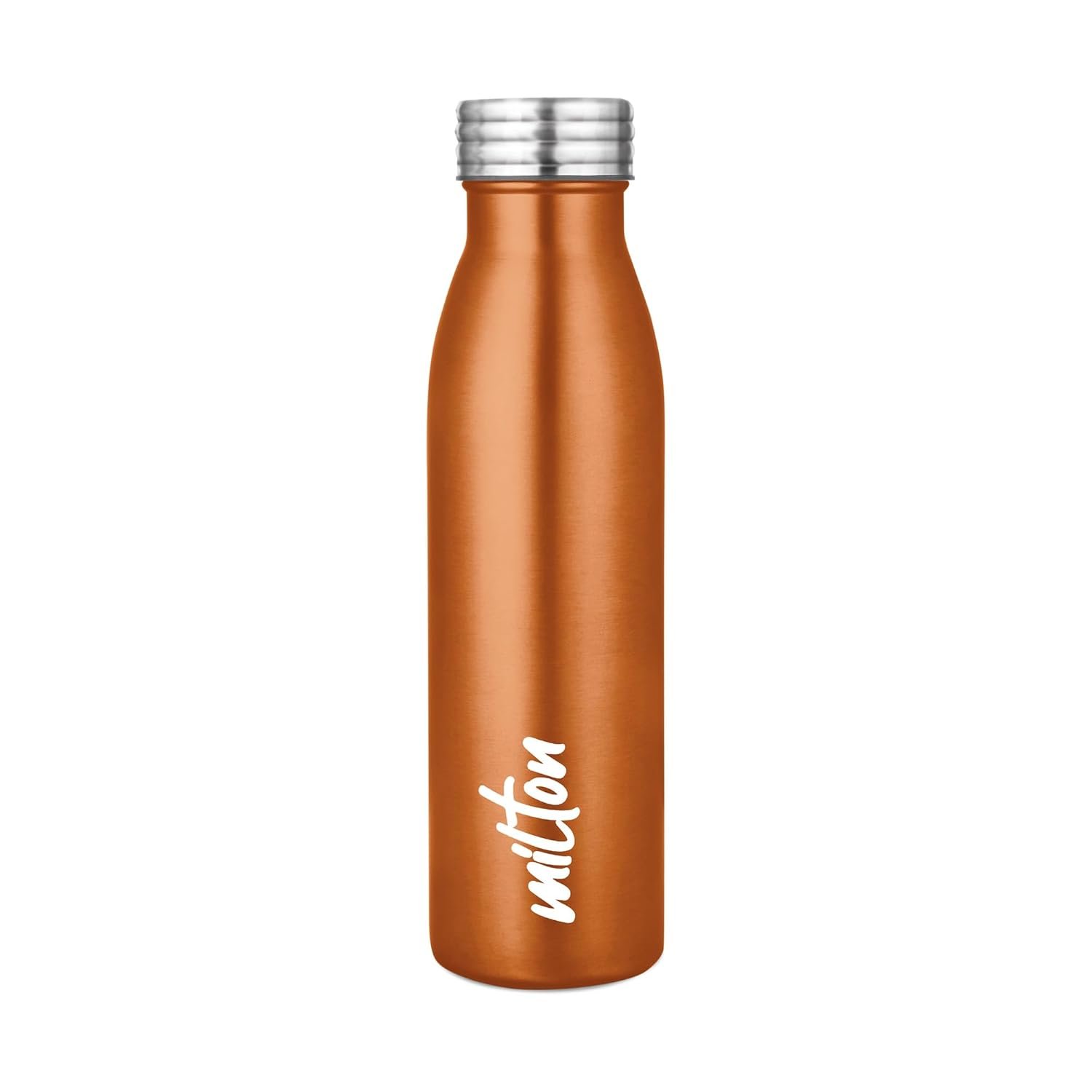 MILTON Breeze 750 Stainless Steel Water Bottle 730 ml, Single Walled, ISI Certified I Leak Proof Lid, Rust Proof I For School, Office, Gym I Mettalic Orange