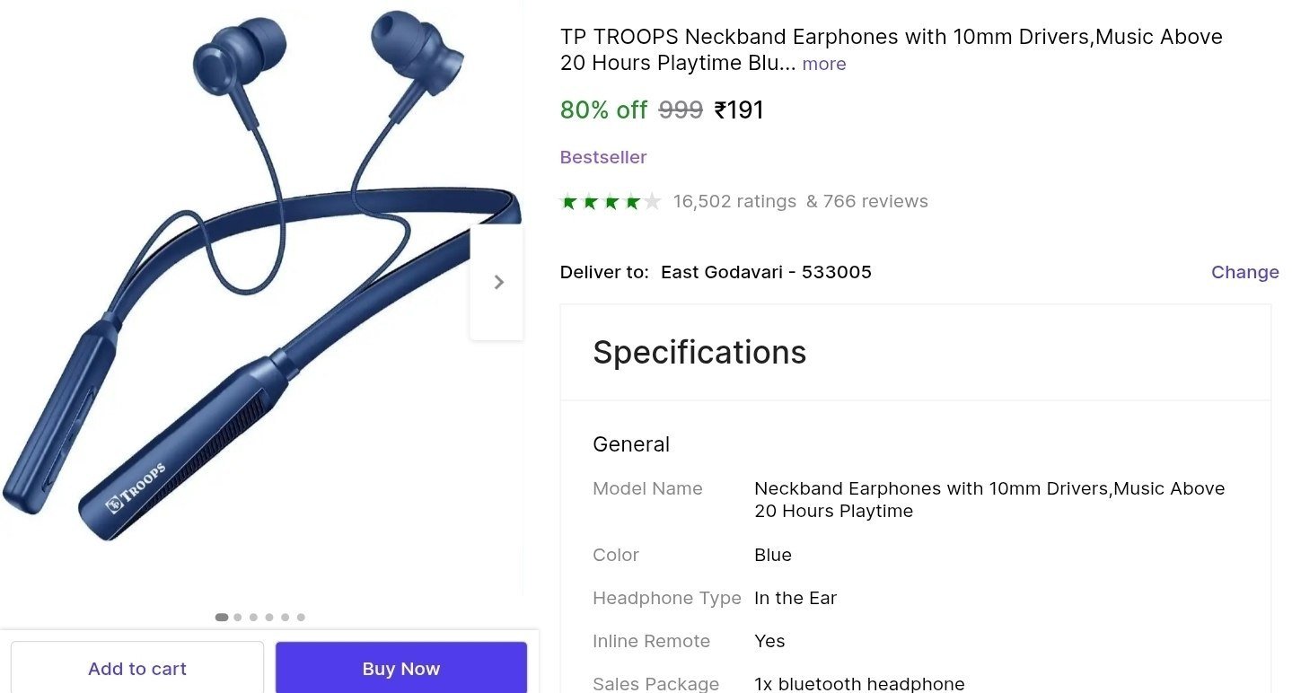 TP TROOPS Neckband Earphones with 10mm Drivers,Music Above 20 Hours Playtime Bluetooth & Wired Headset Price in India - Buy TP TROOPS Neckband Earphones with 10mm Drivers,Music Above 20 Hours Play