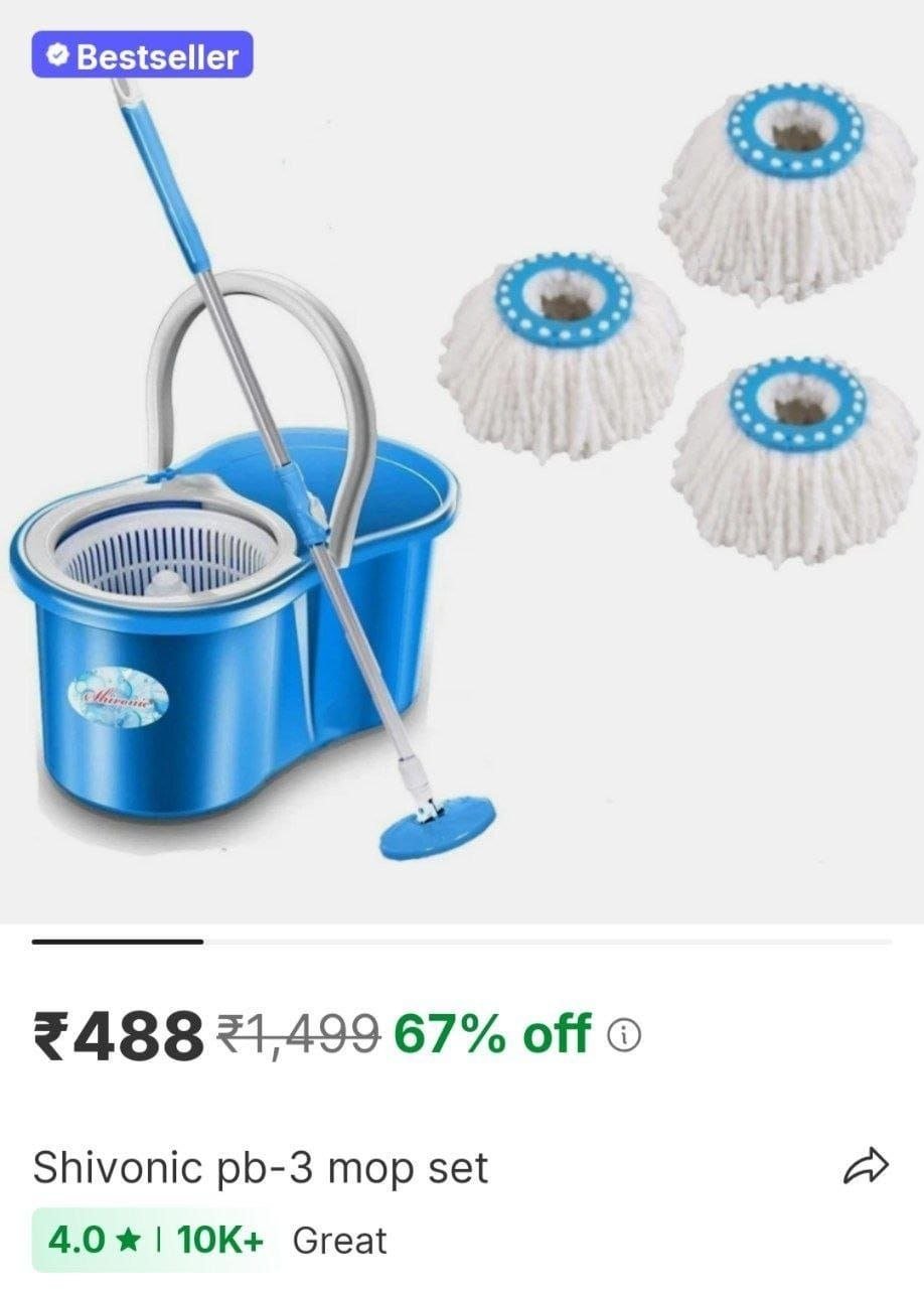 SHIVONIC PB-3 Mop Set Price in India - Buy SHIVONIC PB-3 Mop Set online at Shopsy.in