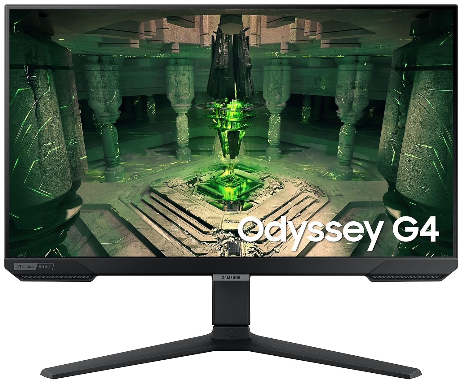 Samsung 25"(62.2cm) Odyssey G4 IPS Gaming Monitor|FHD 1920 x 1080|240Hz|1ms|400nits|SRGB 99%|Ports-HDMIx2,DP,Headphone|DP Cable|Height-Tilt-Pivot Adjustable Stand|Nvidia G-Sync|LS25BG400EWXXL|Blac