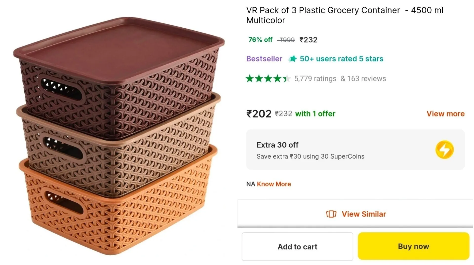 Pack of 3 Basket