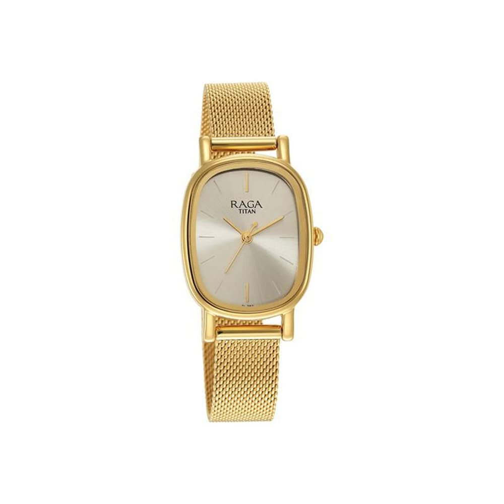 Titan Light Champagne Dial Analog Watch for Women-NR2665YM01