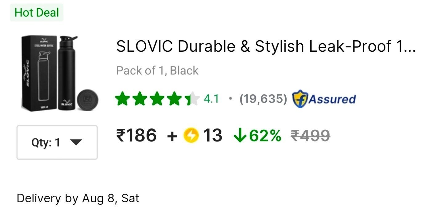 SLOVIC Durable & Stylish Leak-Proof 1000 ml Stainless Steel Bottle - Buy SLOVIC Durable & Stylish Leak-Proof 1000 ml Stainless Steel Bottle Online at Best Prices in India - Sports & Fitnes