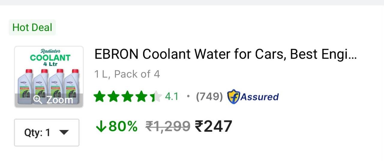 EBRON Coolant Water for Cars, Best Engine Coolant Liquid for Summer, Car & Bike, 4L Coolant Green Price in India - Buy EBRON Coolant Water for Cars, Best Engine Coolant Liquid for Summer, Car &