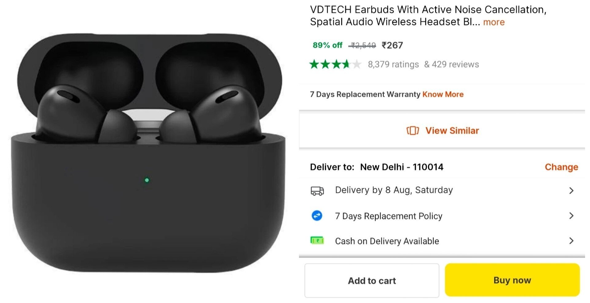 VDTECH Earbuds With Active Noise Cancellation, Spatial Audio Wireless Headset Bluetooth Headset Price in India - Buy VDTECH Earbuds With Active Noise Cancellation, Spatial Audio Wireless Headset Bluet
