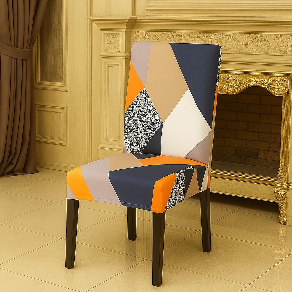 Homerz Premium Pack of 1 Elastic Stretchable Dining Chair Cover, Removable Washable Elastic Floral Printed Dining Chair Covers seat Cushion pad Wooden (Halo, Pack of 1)