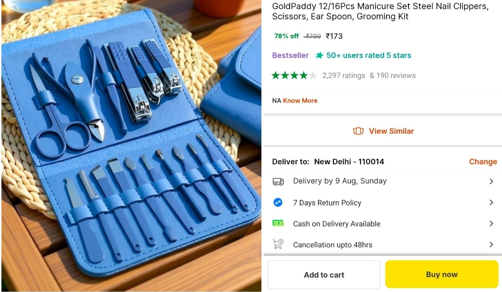 GoldPaddy 12/16Pcs Manicure Set Steel Nail Clippers, Scissors, Ear Spoon, Grooming Kit Price in India - Buy GoldPaddy 12/16Pcs Manicure Set Steel Nail Clippers, Scissors, Ear Spoon, Grooming Kit onlin