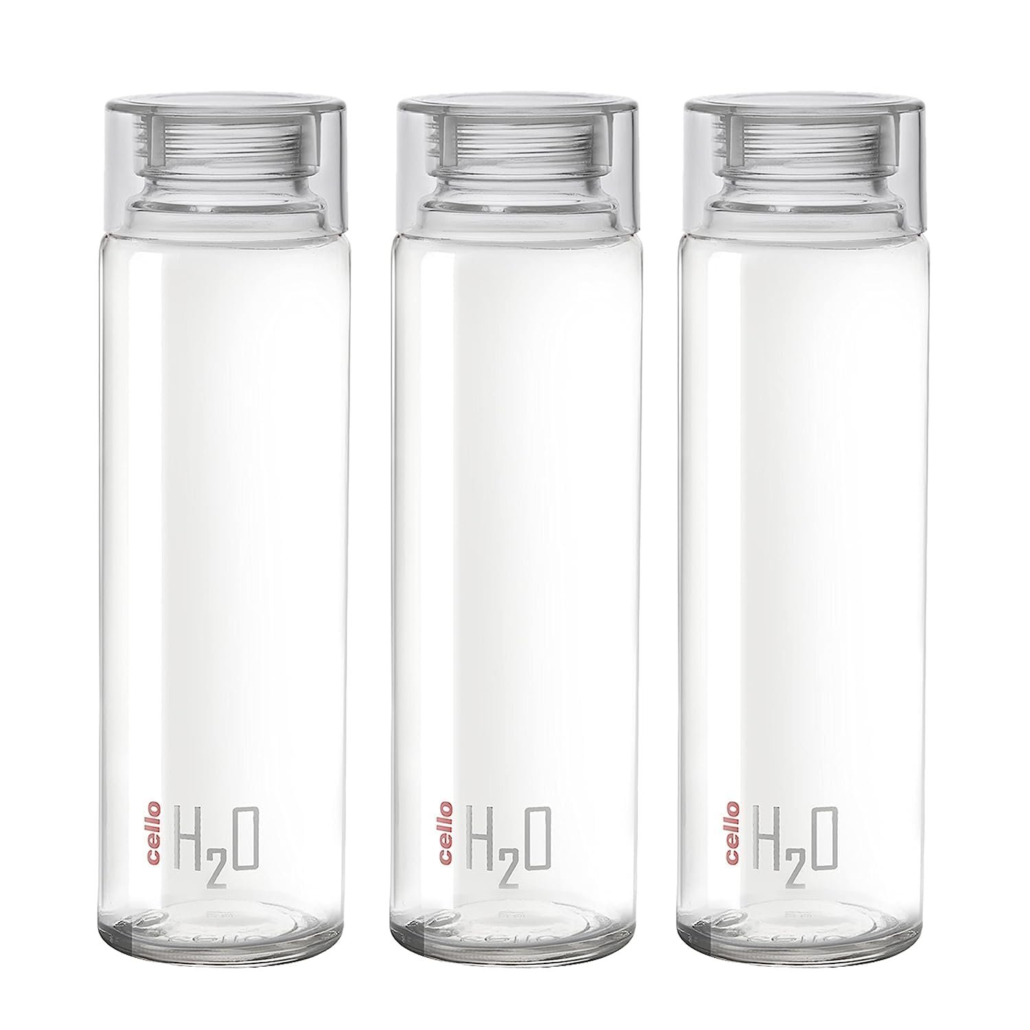 Cello H2O Unbreakable Premium Edition Bottle, 1 Litre, Set of 3, Grey