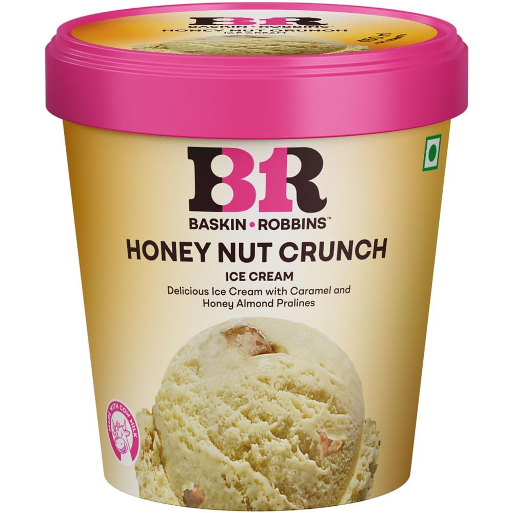Baskin Robbins Ice Cream Tub Honey Nut Crunch, 450 ml