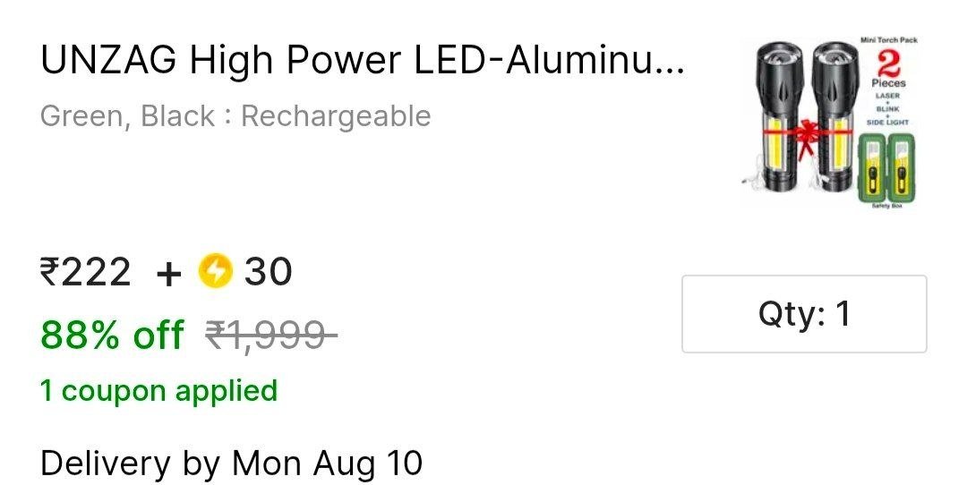 UNZAG High Power LED-Aluminum Waterproof Flashlight Lamp Ultra Bright Led Rechargeable Torch Price in India - Buy UNZAG High Power LED-Aluminum Waterproof Flashlight Lamp Ultra Bright Led Rechargeable