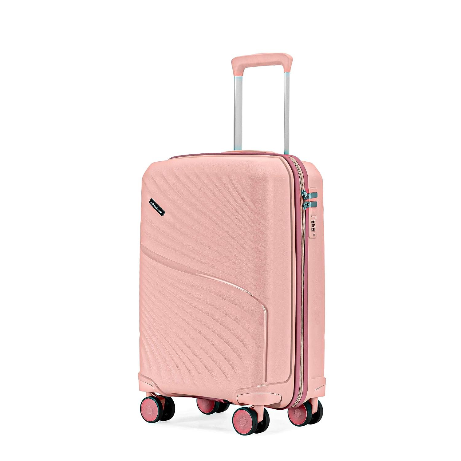 Meridian Cabin Suitcase 55 cm 20 inch Polypropylene Hard Trolley, 8 Spinner Wheels, 2-Pocket Convipack, Recessed Number Lock, Carry-On for Men & Women Blossom Pink/Megenta Pink