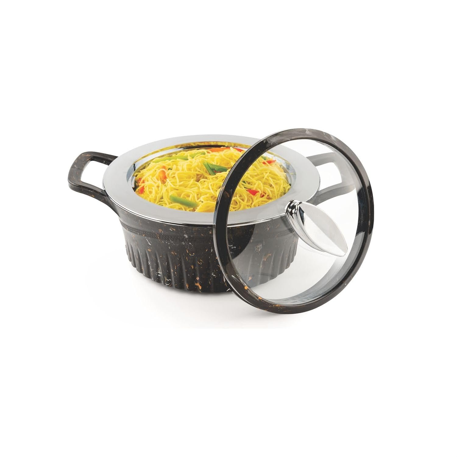 SignoraWare Master Lock BPA Free Plastic Casserole with Glass Lid | Airtight & Leakproof | Microwave Safe | Perfect for Home, Kitchen & Gifting | Ideal for Storing & Serving Hot Meals (1 L