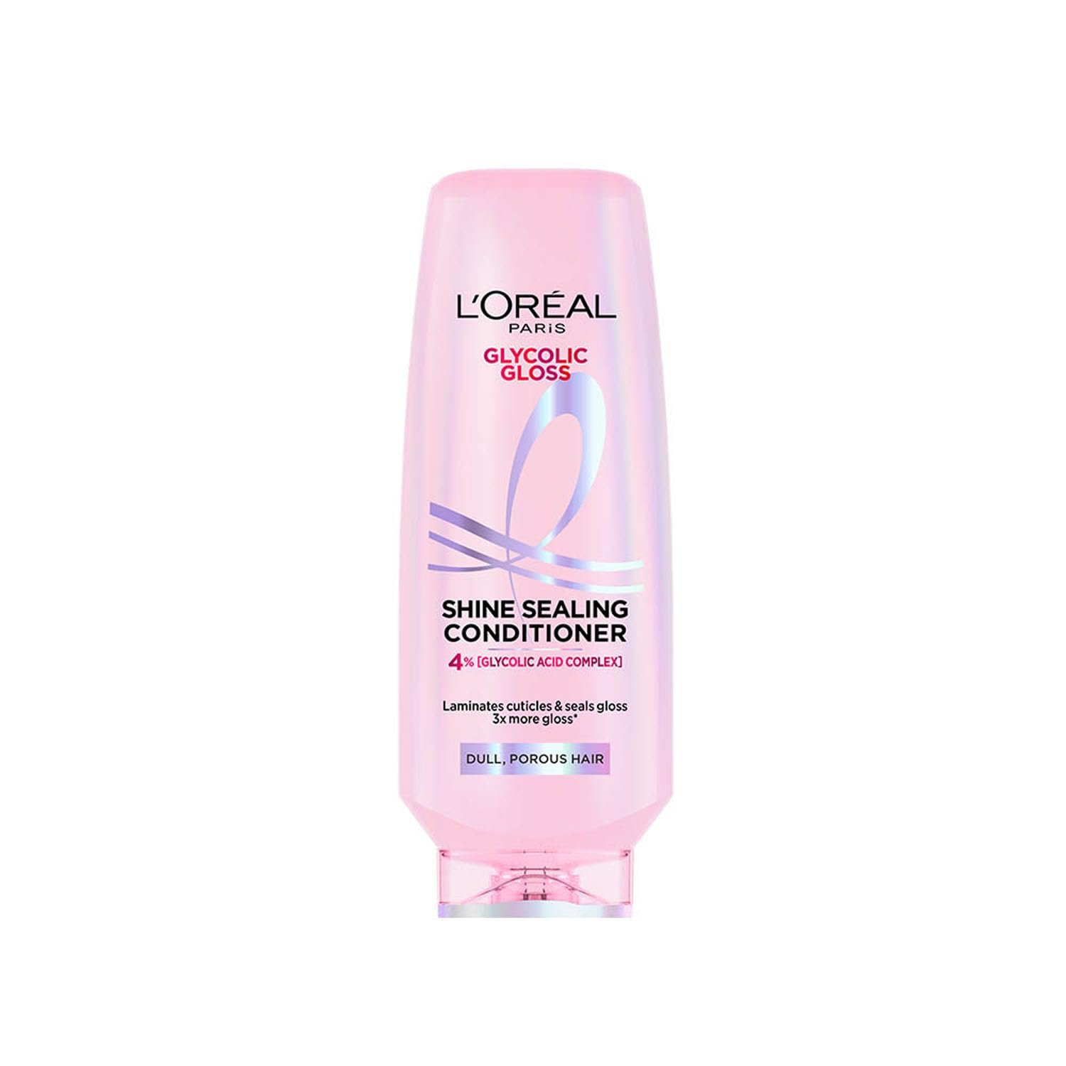 L'Oréal Paris Glycolic Gloss Shine Sealing Conditioner, 175ml | 4% Glycolic Acid | Smoothens hair fiber, 3x more gloss