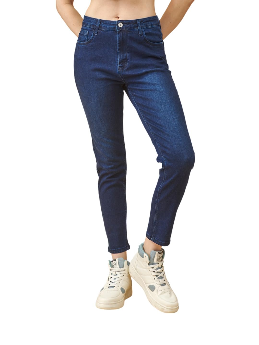 Lyra Women's Mid-Rise Slimfit Ankle Length Jeans|Stretchable Fabric for Comfort|Trendy & Stylish Denim