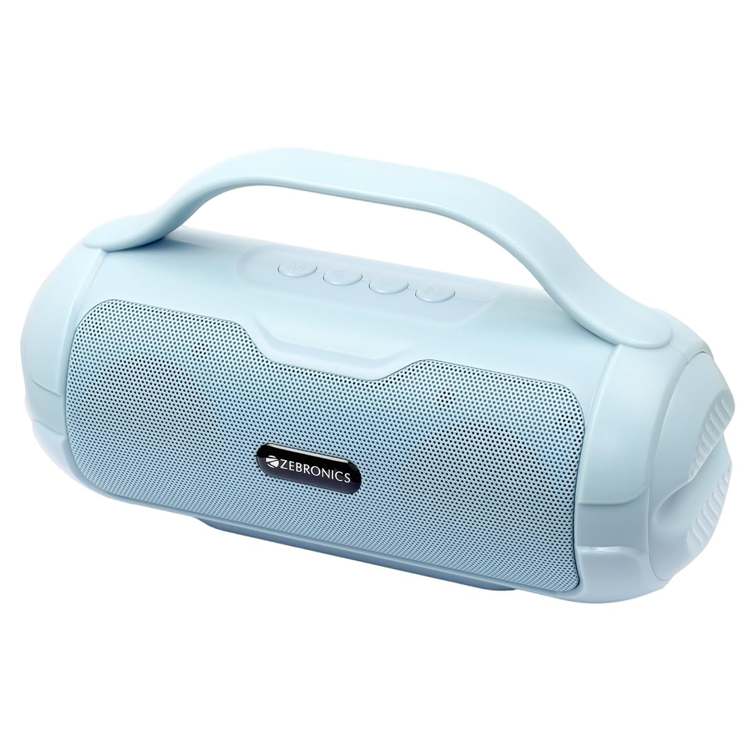 ZEBRONICS Sound Feast 40 Portable Bluetooth Speaker, 8 Watts, Dual 5.2cm Drivers, Passive Radiator, Upto 10 Hours Playback, BTv5.3 | USB | mSD |TWS, Call Function, Deep Bass (Sky Blue)