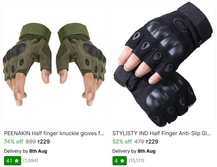 STYLISTY IND Half Finger Anti-Slip Gloves for Men & Women Riding Gloves - Buy STYLISTY IND Half Finger Anti-Slip Gloves for Men & Women Riding Gloves Online at Best Prices in India - Riding | 