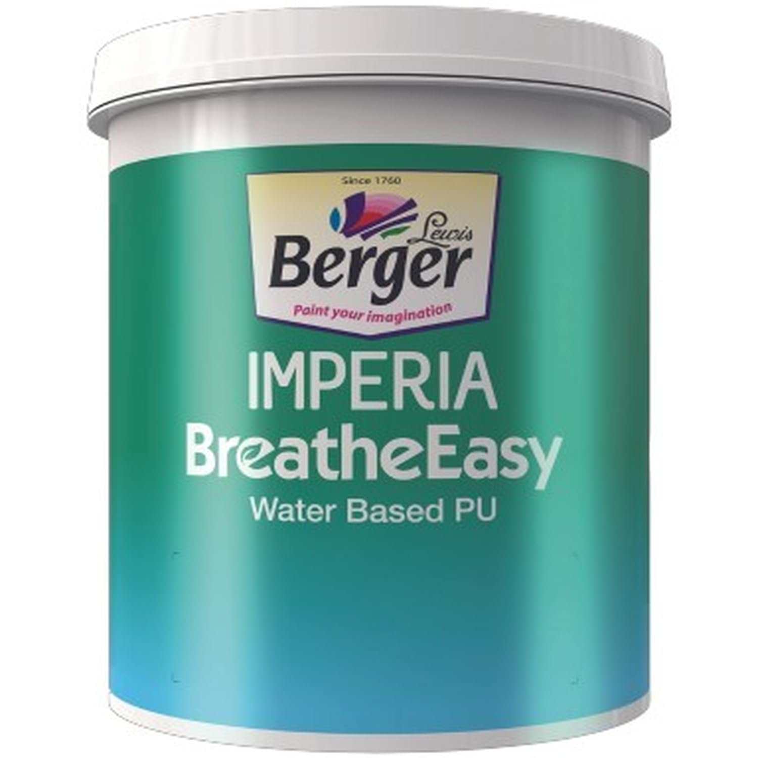 Berger Paint Imperia Breathe Easy Satin Gloss With German Water-Based Technology for Non-Toxic Anti-Microbial Wood Finish and Low VOC - 4 Liter