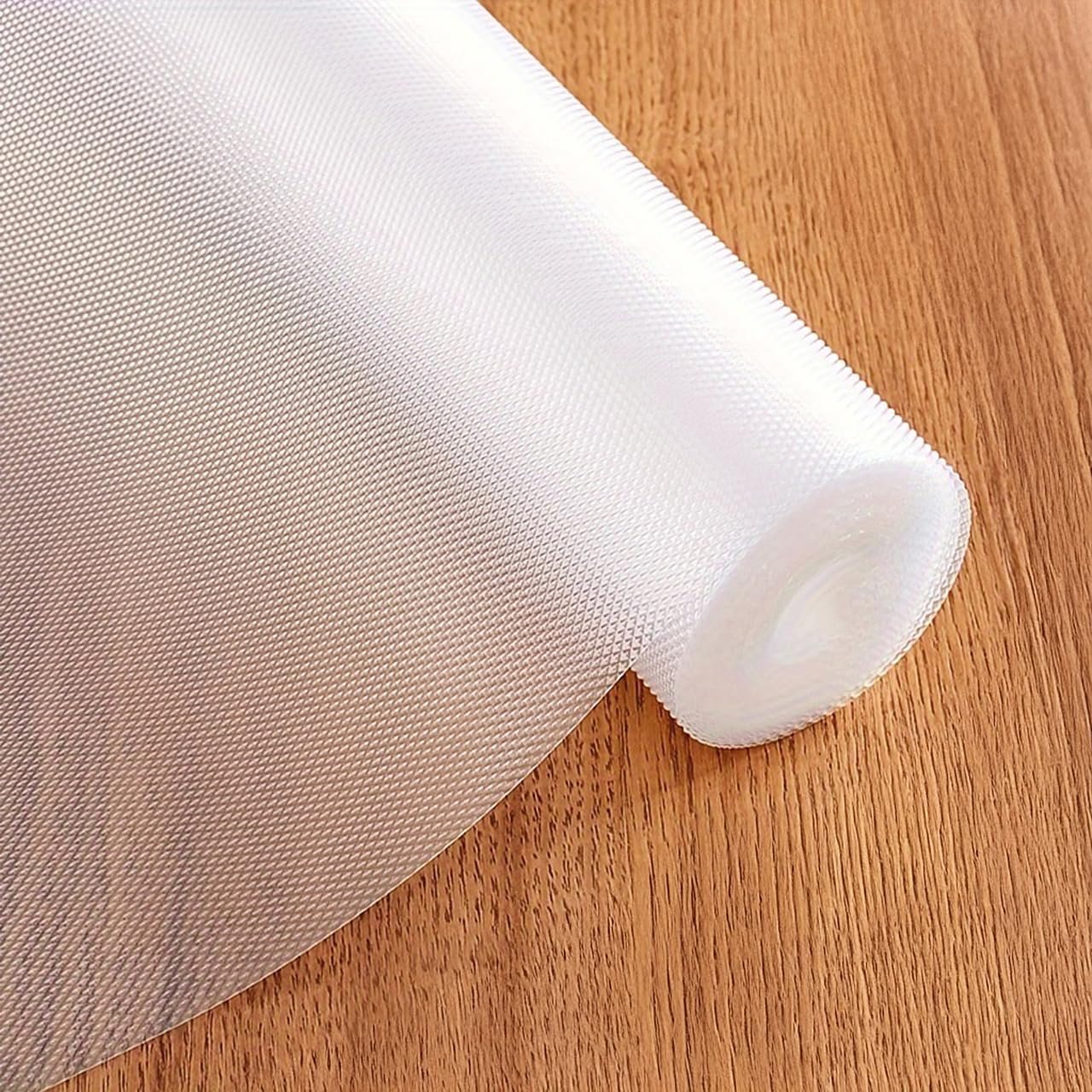 EVA Food Grade Washable Anti Slip Mat/Sheet for Fridge, Shelf Liner for Kitchen Shelves, Table, Kitchen Drawer mat, Wardrobe(Diamond Texture, Transparent) 5Mtr (500cm x 45cm)