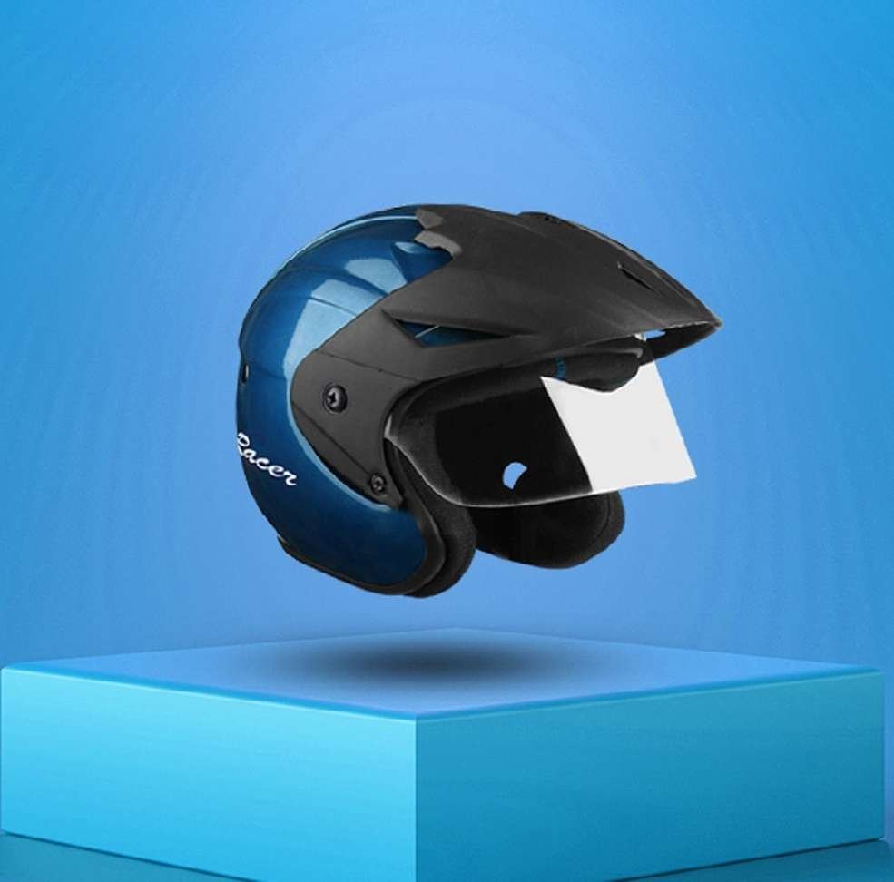 fuery nano pro cap blue motorbike helmet