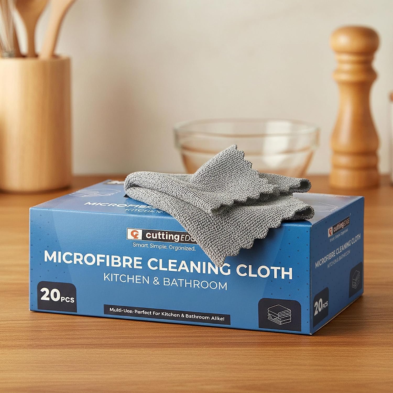 Cutting EDGE 180 GSM – Set of 20 – Microfiber Car & Bike Cleaning Cloth Dispenser, Tearable Reusable Cloth, Super Absorbent, Lint Free, Scratch Free for Car Cleaning & Detailing (30 x 20 cm)