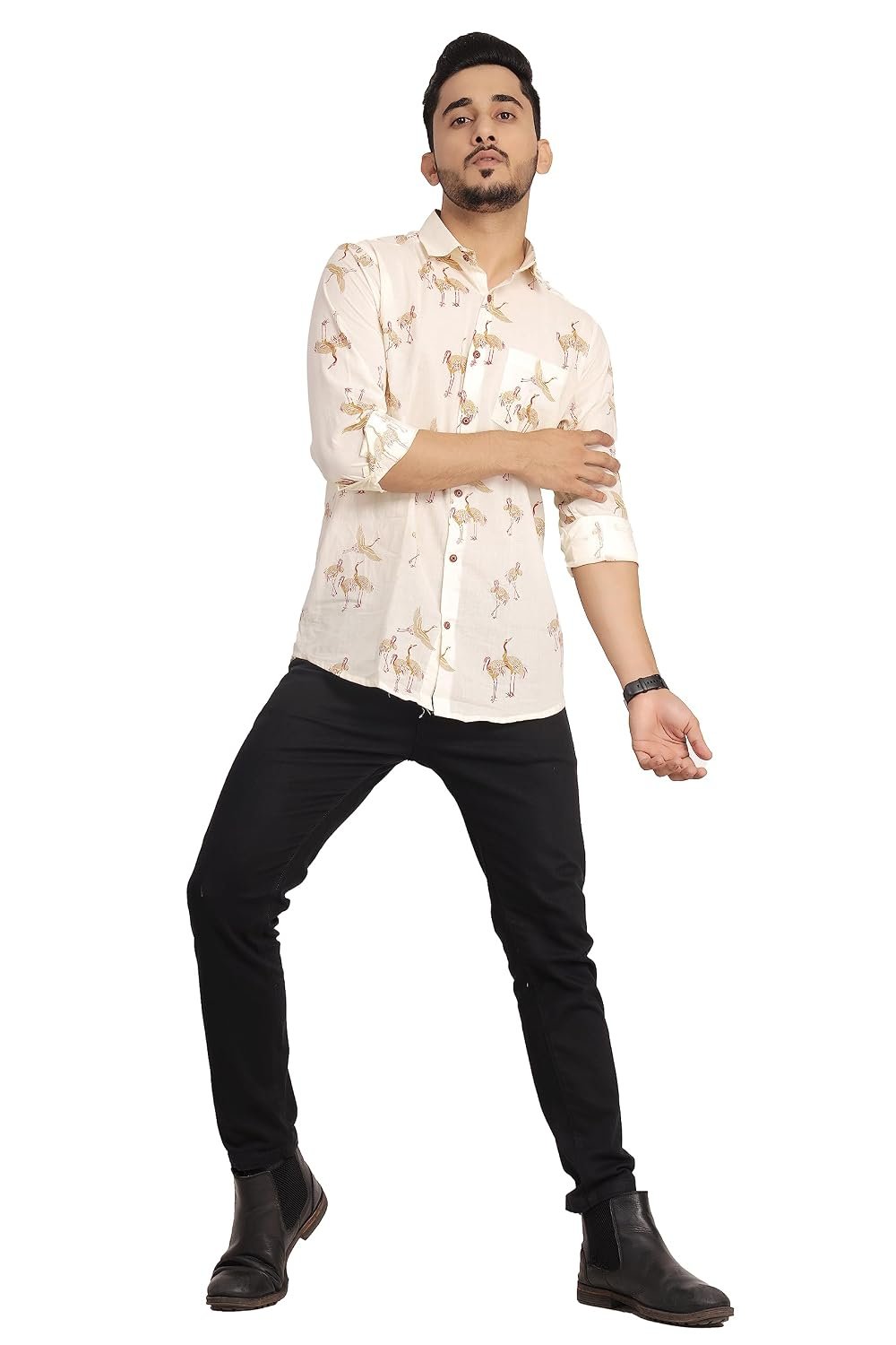 Cotton Hand Block Sanganeri Print Shirts for Men