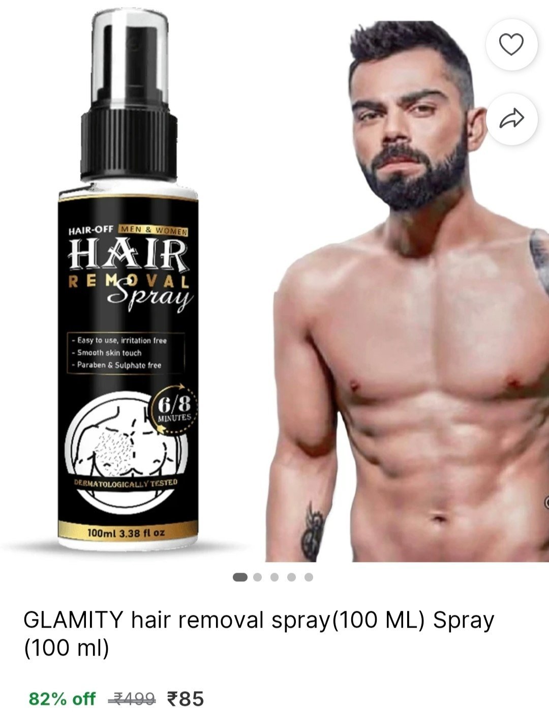 GLAMITY hair removal spray(100 ML) Spray Price in India - Buy GLAMITY hair removal spray(100 ML) Spray online at Shopsy.in