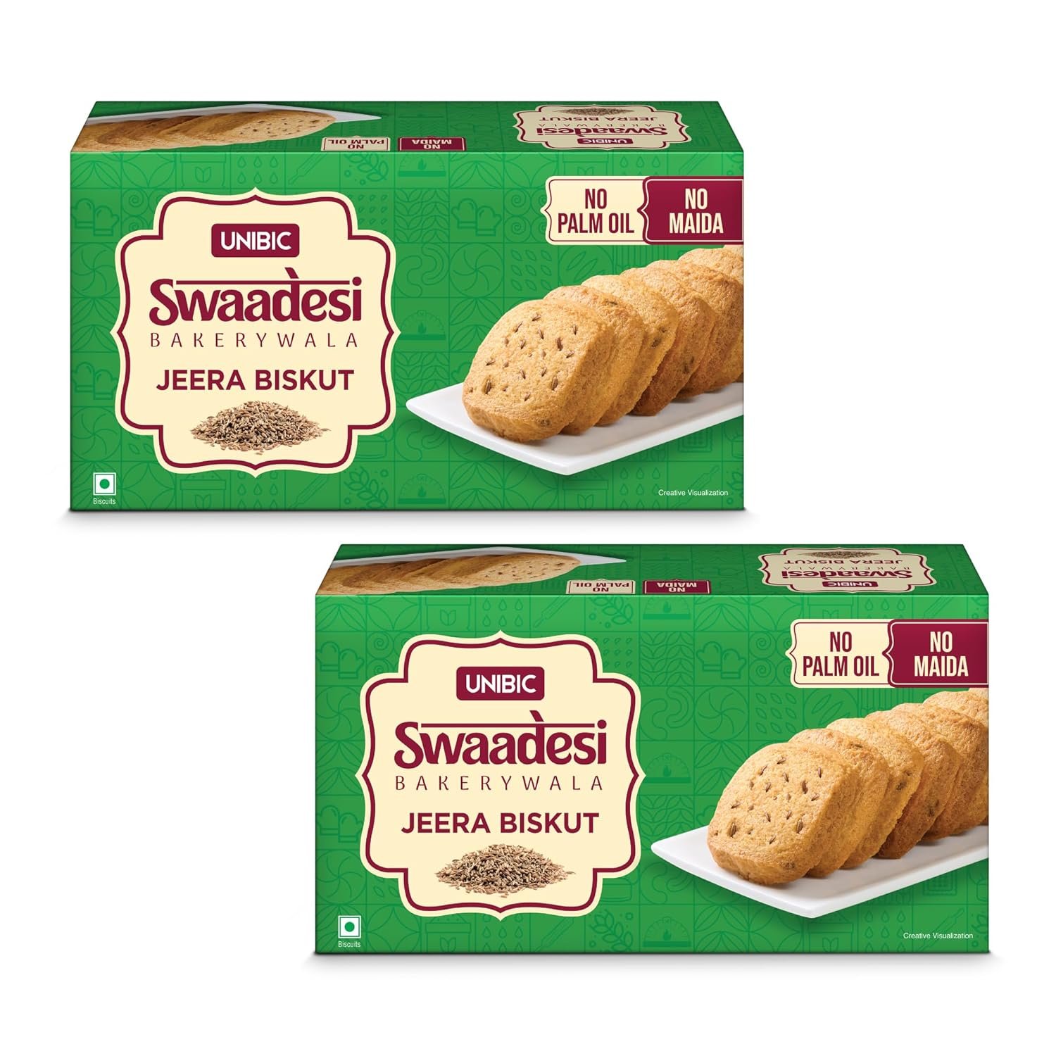 Unibic Swaadesi Atta Jeera Bakery Biscuits - No Maida, No Palm Oil I Bakery Biscuits I 2 * 200g