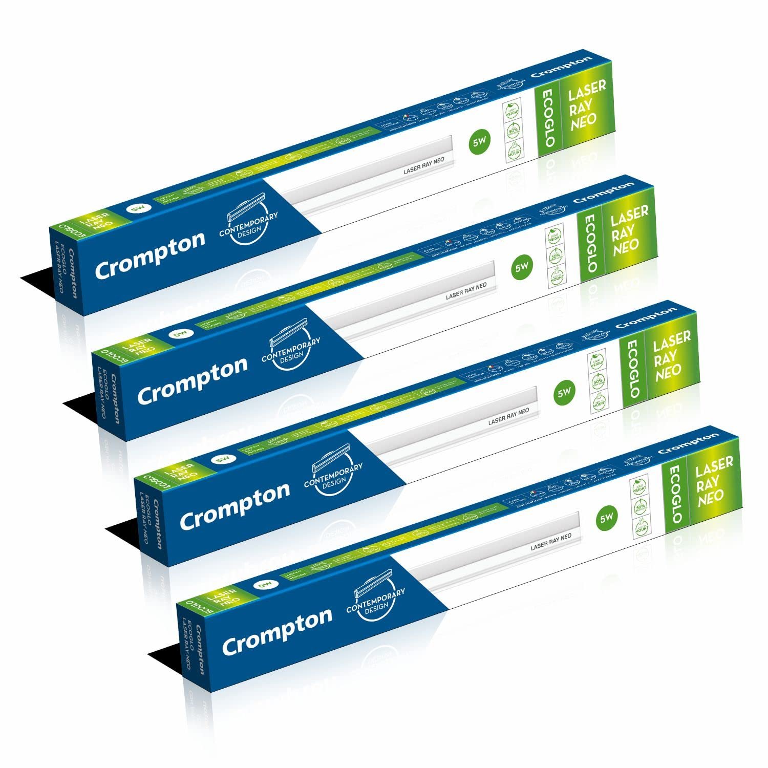 Crompton Laser Ray Neo 5W LED Batten |1 feet Slim Batten for Living Room & Bedroom | Energy Efficient Tubelight for Home | BIS Approved | Cool Day Light (6500K) (Pack of 1)