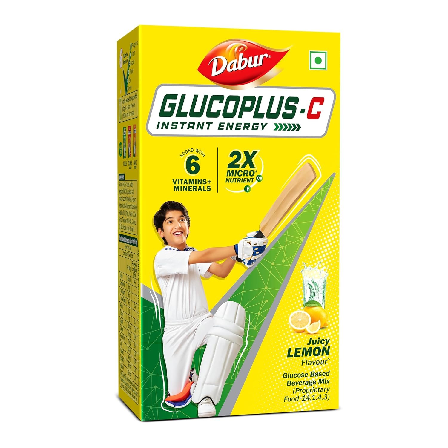 Dabur Glucoplus C Instant Powder Energy Glucose (LemonFlavour) - 1kg | Replenishes Energy with 6 Added Vitamins and Minerals | 20% More Glucose In Every Sip | Vitamin C and Zinc Helps Boost Immunity |