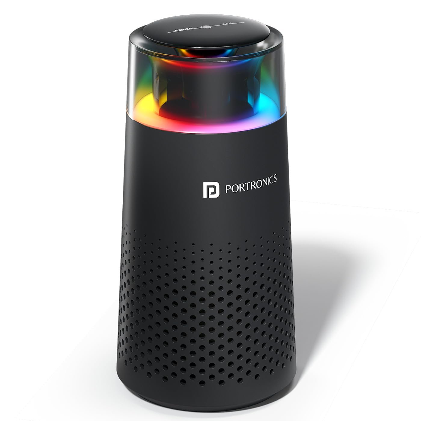 Portronics AeroDrive, Type-C Powered Car Air Purifier with H13 HEPA Filter, 3-Stage Filtration(Pre-filter, HEPA13 & Activated Carbon Filter) 360° Air Intake,Removes PM 2.5 & PM 10,RGB Ambient 