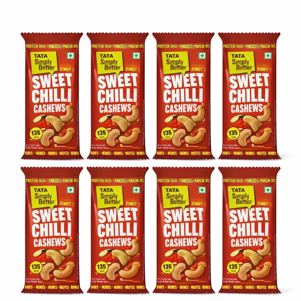 Buy Tata Simply Better 184g Sweet Chilli Flavoured Roasted Cashews (23g x 8) Online at Best Prices in India - JioMart