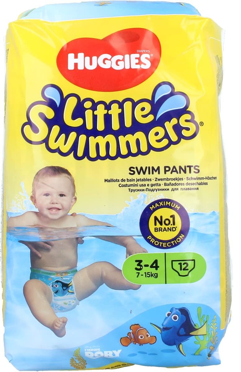 Huggies Little Swimmers Disposable Swim Diapers Unisex, Small, 12-Count-Pink/Blue | 12-Count, Pink/Blue