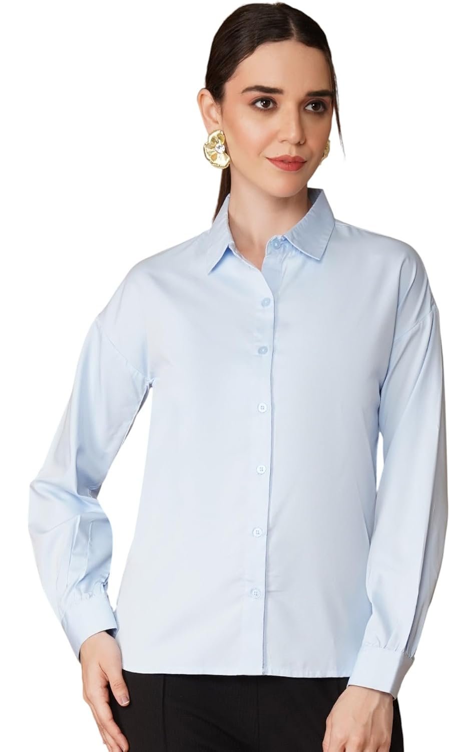 OOMPH! Full Sleeve Stylish Western Drop Shoulder Shirts for Women Regular fit Shirts for Woman