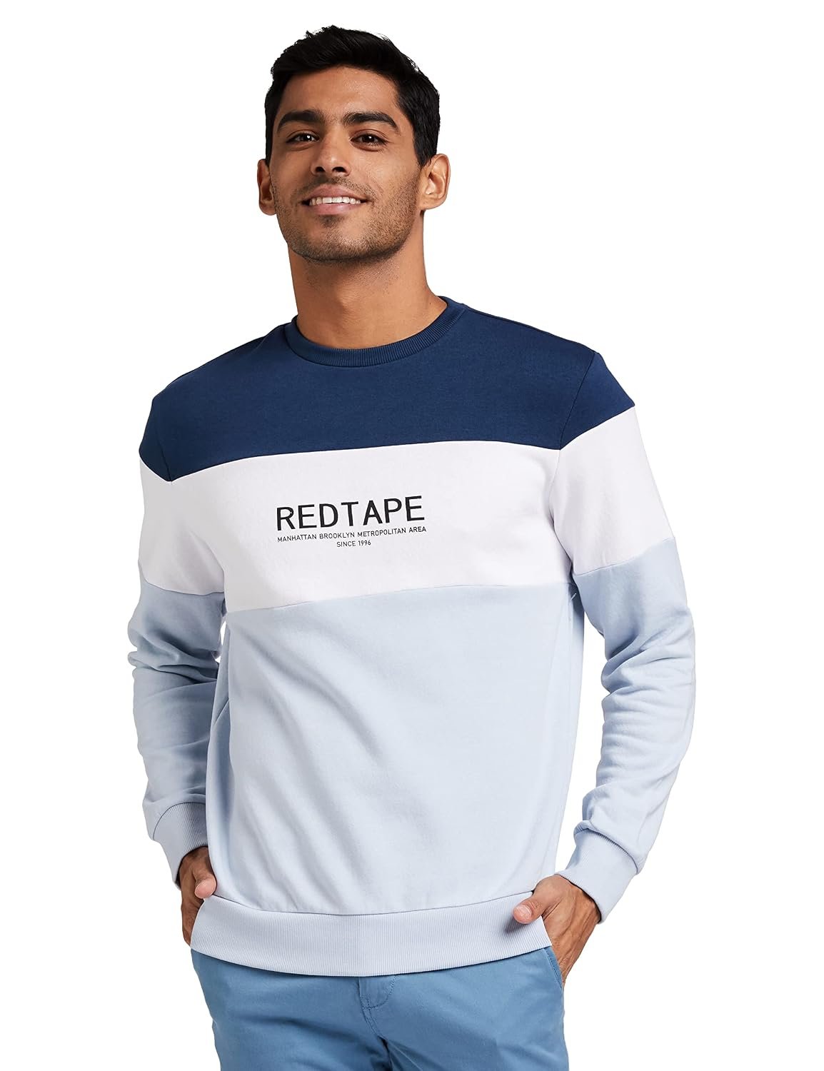 Red Tape Men Navy Round Neck Sweatshirt