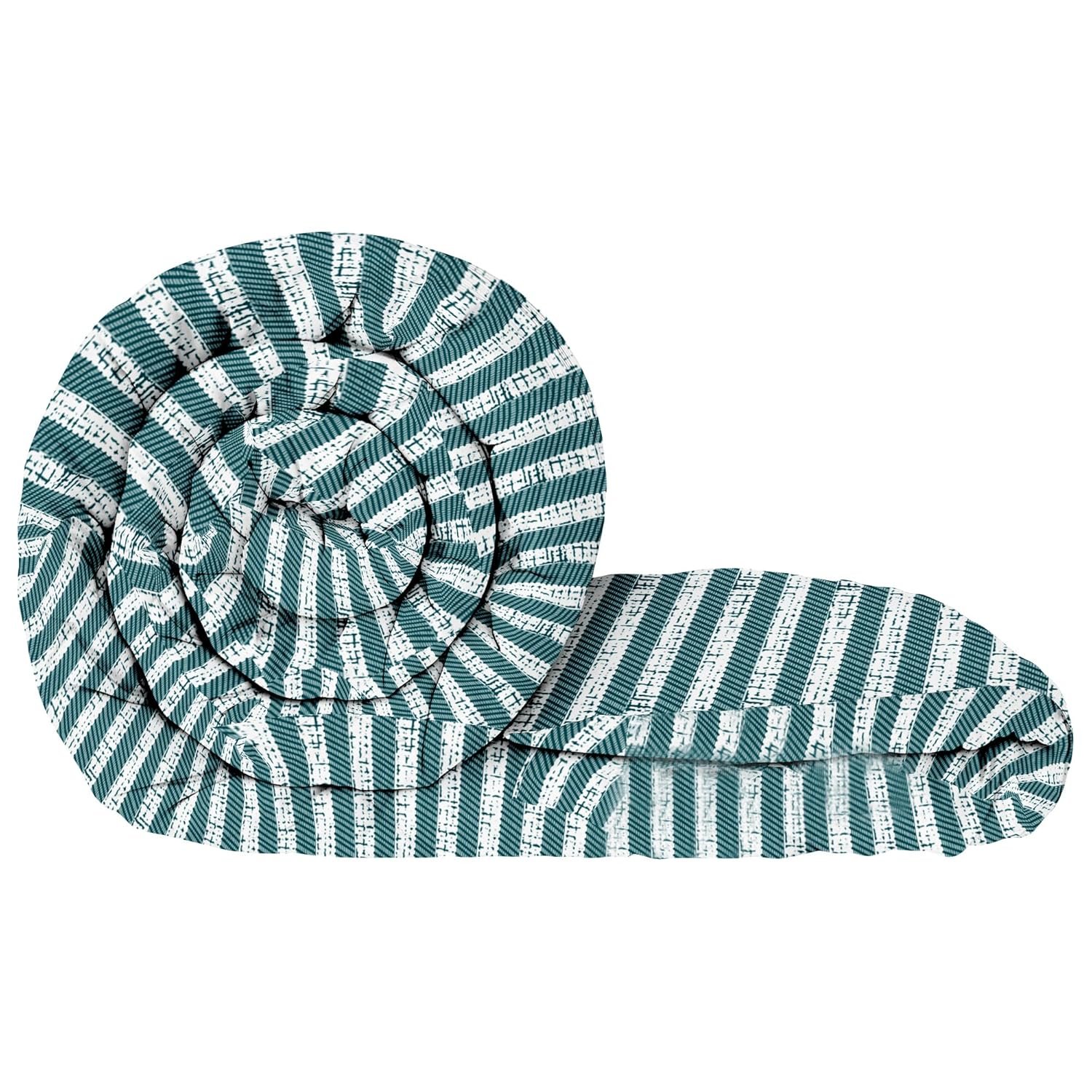 Single Bed Comforter 180 GSM Reversible Microfiber | Comforter Single | AC Comforter Single Bed | Lightweight All Season Comforter | Blanket Single Size - Green & White