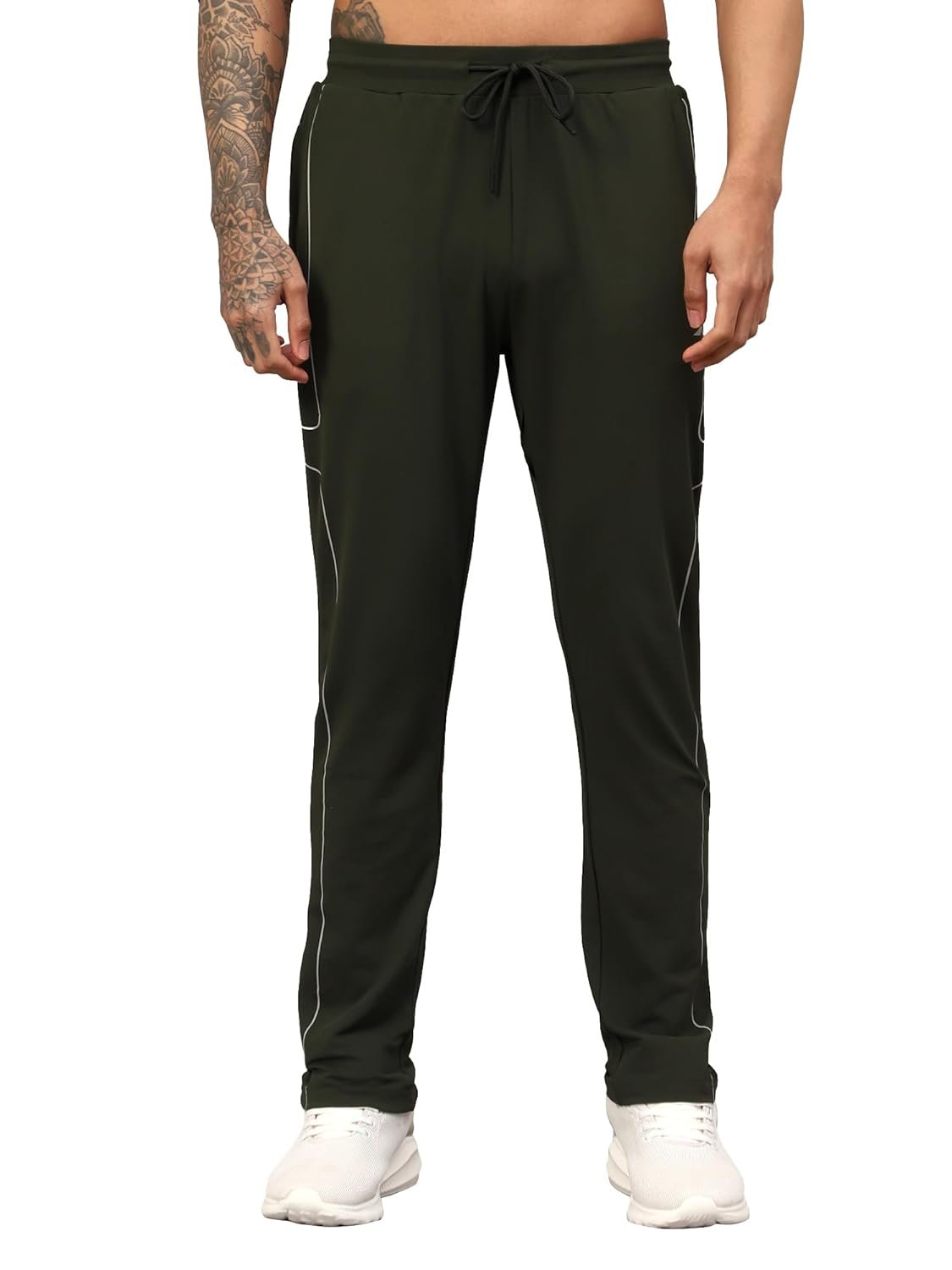 Vector X OML-264 Men's Dry-Touch Sports Polyester Trackpant with 2 Utility Pockets Trouser – Ultra-Lightweight, Moisture Wicking, Training & Running Pant + Contrast Piping Design