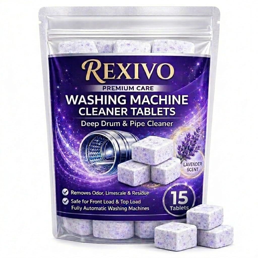 Washing Machine Cleaner Tablets (15 Tablets) | Drum & Pipe Deep Cleaner | Lavender Scent | Removes Odour, Limescale & Residue | For Front Load & Top Load Fully Automatic Washing Machines