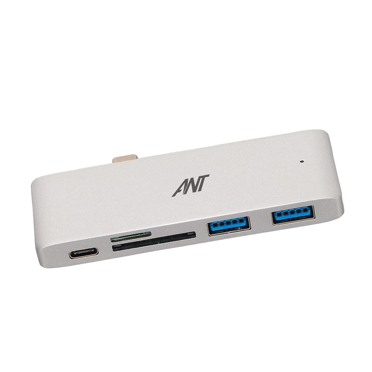 Ant Booster MAK 01 USB Hub – 4-Port USB 3.0 Splitter in Silver | High-Speed 5Gbps Data Transfer, Lightweight & Compact for Laptop, PC, MacBook, Windows & More